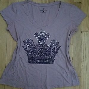 NYCO Purple  V-Neck Ladies Tee-Large (see desc)